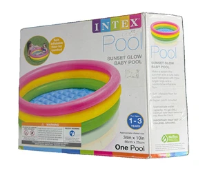 Intex Sunset Glow Baby Pool Inflatable 34 Inch Soft Floor Summer Fun 1-3 Years - Picture 1 of 5