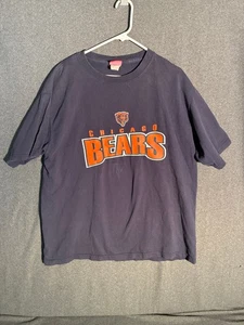 Vintage Logo Chicago Bears NFL Tee T Shirt XL Blue T's - Picture 1 of 4