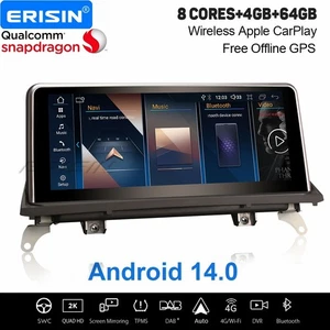 Radio de coche Qualcomm 10,25" Android 14 BMW X5 E70 X6 E71 CIC Navi DAB+CarPlay 64 GB - Imagen 1 de 24