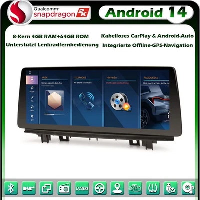 12.3" 8-Kern 128GB Android 14 Autoradio GPS Navi DAB+ CarPlay für BMW X1 F48 NBT - Bild 1 von 4