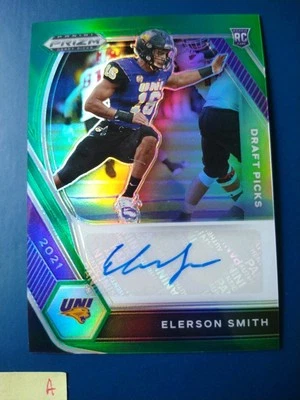 2021 Panini Prizm Draft Picks Green Prizm Elerson Smith #DPA-ELS AUTO Rookie RC - Image 1 of 2