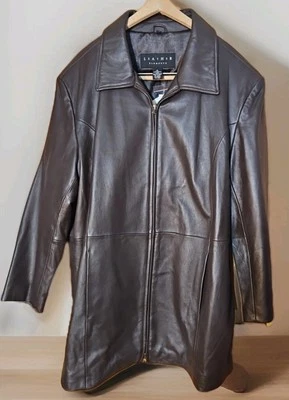 ¡Nuevo! LEATHER ELEMENTS Damas 1X 18W Chaqueta de Cuero Marrón con Cremallera + Cuello de Piel Sintética  Foto 1 de 4