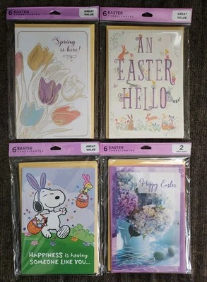 Lote de 42 tarjetas de Pascua Hallmark en total - 7 paquetes de 6 tarjetas cada uno Foto 1 de 4