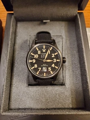 [w/коробка, бумага] Terra Cielo Mare Aviatore MKII TC7103PVD3PA черный циферблат мужские часы - Изображение 1 из 4