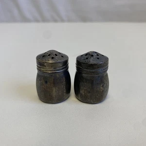 Vintage Sterling Silber Miniatur Persönliche Salz und Pfefferstreuer - Bild 1 von 7