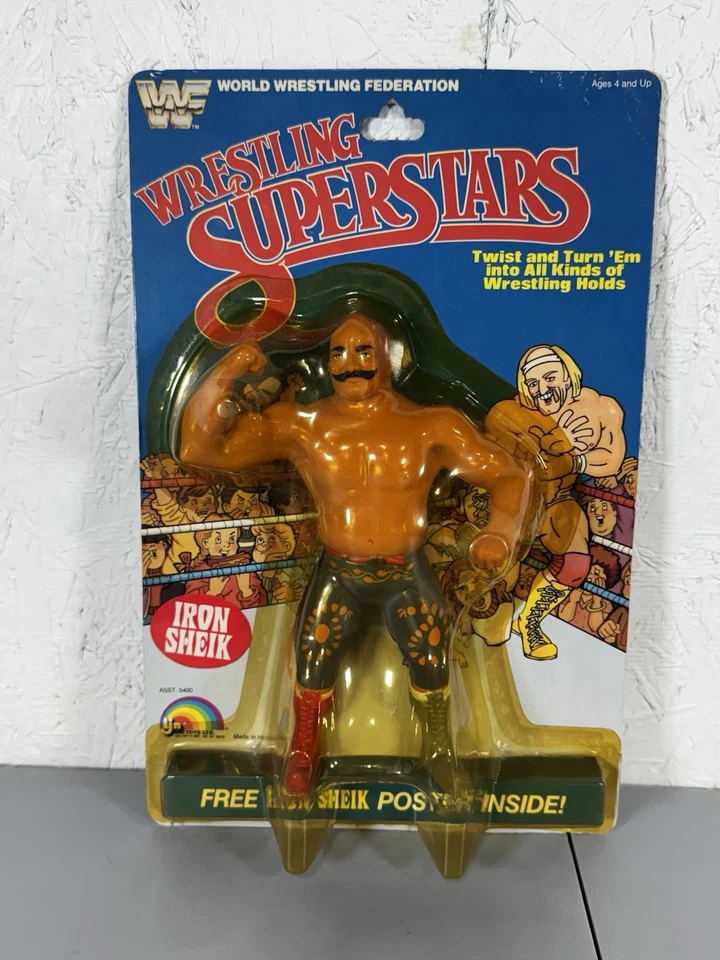 NEW LJN 1984 WWF Superstars of Wrestling Iron Shiek Figure MOC WWE Vintage - Image 1 of 4