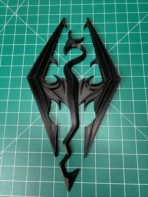 Impreso en 3D Skyrim Elder Scrolls V Logo Letrero Pared Escritorio Estante Fan Art #1 Foto 1 de 3