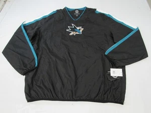 New San Jose Sharks Mens Size 2XL 2XLarge Black Pullover Polyester Jacket - Picture 1 of 4