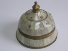 Indien Schmuck Schatulle Box  Perlmutt & Messing gepunzt H 7,5 cm