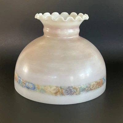 Guirlanda de flores vintage 10" óleo furacão, abajur cúpula de vidro elétrico abajur abajur - Imagem 1 de 3