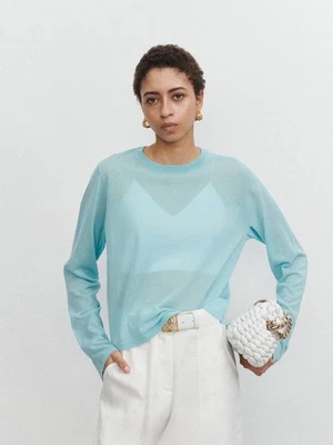 Camiseta top tejida protector solar ácido moda para mujer THE ROW Foto 1 de 4