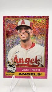 2025 Topps Heritage - Zach Neto #396 Chrome Pink Sparkle Refractor - Picture 1 of 2