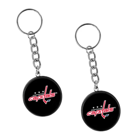 Washington Capitals Mini Hockey Puck Team Logo Keychains (2-Pack) Cover