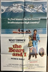 The Bears and I 🎬 Patrick Wayne Disney Original One-sheet Movie Poster 1974 - Picture 1 of 1