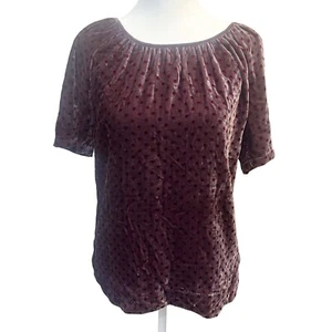 Vintage Y2K Velvet Floral Peasant Boho Top Short Puff Sleeves Whimsigoth Fairy - Picture 1 of 6