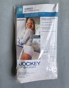 NEW Vintage Jockey Classics Women's 100% Combed Cotton Ivory Briefs Size 10 - Picture 1 of 3