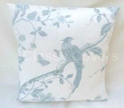 Laura Ashley Cushion Cover SUMMER PALACE Off White/Duck Egg Fabric Various Sizes - Image 1 of 2