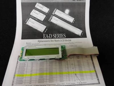 Alphanumeric LCD Display 20-Char 2 Line Matrix Backlight EPSON EA-D20025RR-Y P44 - Image 1 of 4