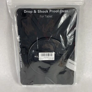 Drop & Shock Proof Case New Black iPad 10.2 Kickstand Hand Strap Watch Videos - Picture 1 of 8