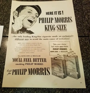 1953 Philip Morris Zigaretten Original Zeitschrift Anzeige "You'll feel better" - Bild 1 von 1