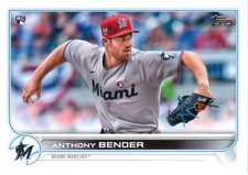 Anthony Bender RC 2022 Topps Series 1 Baseball Rookie Card #160 Miami Marlins