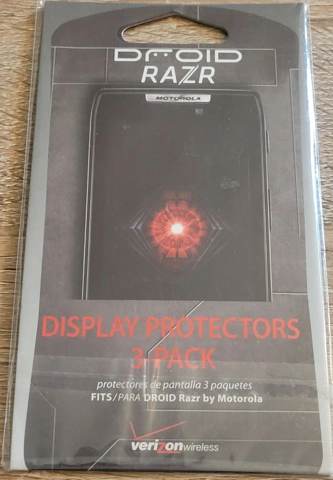 Motorola Droid Razr Display Screen Protectors  3 Pack Brand New Verizon Vintage - Image 1 of 2