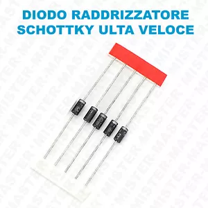 UF4007 DIODO RADDRIZZATORE SCHOTTKY ULTRA VELOCE 1000V 1A - SET DA 5 PEZZI - Foto 1 di 1