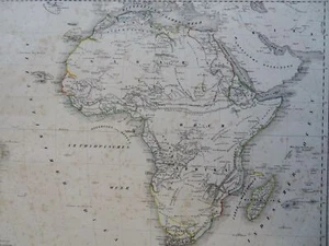 Africa Continent Mountains of the Moon Unexplored Regions 1844 Flemming map - Picture 1 of 4