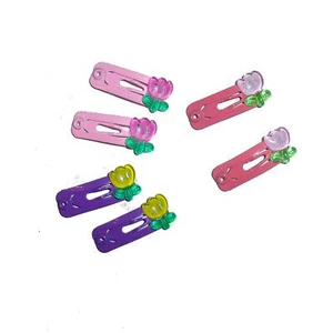 Dog Bow Barrettes tiny 6 tulip jewel snap clips for pet hair topknot (fb229b) - Picture 1 of 3