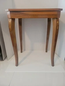 Vtg Wood w Inlay Table Simo Working Music Box "Isola di Capri" - Picture 1 of 17