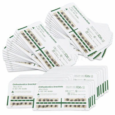 1-100 paquetes de brackets de ortodoncia dental mini Roth 022" ranura 345 ganchos #8 Foto 1 de 4