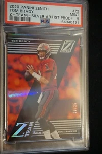 2020 PANINI ZENITH TOM BRADY SILVER ARTIST PROOF#03/25 PSA {9} MINT - Picture 1 of 2