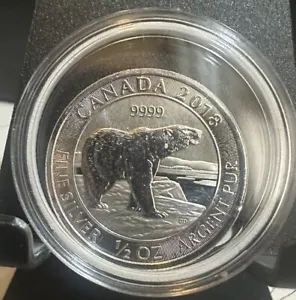 2018 $2 Canada 1/2 oz Silver Polar Bear BU Unc Brilliant Uncirculated w/Capsule - Picture 1 of 2