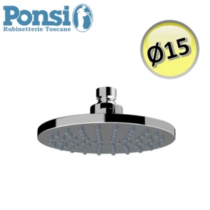 3S POMME DE DOUCHE RONDE MURALE Ø 15 CM EN ABS CHROMÉ - PONSI - Foto 1 di 1