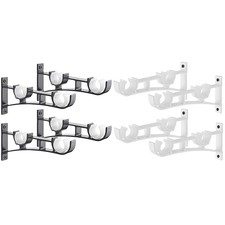 Double Curtain Rod Holders Set, Curtain Rod Brackets, Tap Right Into Window Y6S7