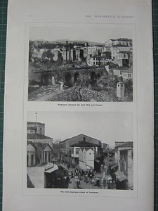 IMPRESIÓN DE LA PRIMERA GUERRA MUNDIAL DE 1915 ~ TREBISONDA MOSTRANDO LA PARED ESTE Y LA CALLE PRINCIPAL DE NEGOCIOS DE LA CIUDADELA - Imagen 1 de 1