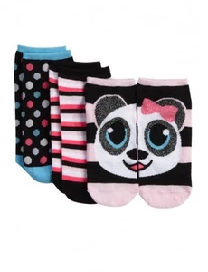 NUEVO CON ETIQUETAS Justice Girls Panda Side By Side Calcetines al Tobillo Conjunto de 3 Pares Talla 5-9 M/L NUEVO - Imagen 1 de 1