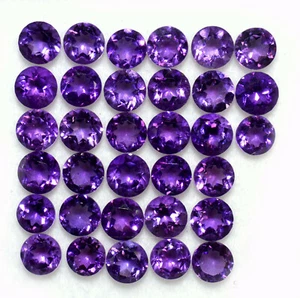 4 mm Natural Amethyst Round Cut Lot 10 Pcs Calibrated Faceted Loose Gemstones - Picture 1 of 4