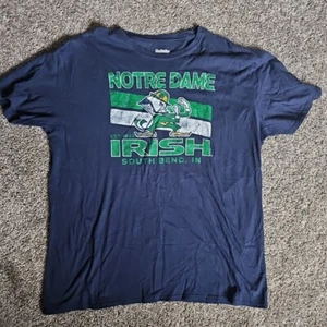 Norte Dame Irish South Bend IN. Size 2XL Navy Blue Short Sleeve NCAA Tee - Picture 1 of 6