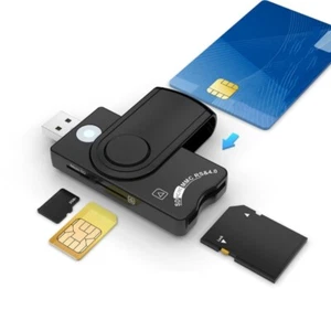 USB3.0 Card Reader Adapter Reads SDTF SIMs IDs IC Cards for Travel Use on Window - Photo 1/8