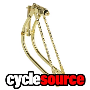 20" Lowrider Classic Bike Bent Spring Fork W/Square Twisted Bars Gold - Picture 1 of 2
