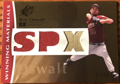 2008 SPx Winning Materials Dual SPx Roy Oswalt WM-RO Houston Astros #’d 27/50 - Image 1 of 3
