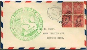 B435 Municipal Airport Widmung 19. Oktober 1929 Denver CO, #654 4er Block - Bild 1 von 1