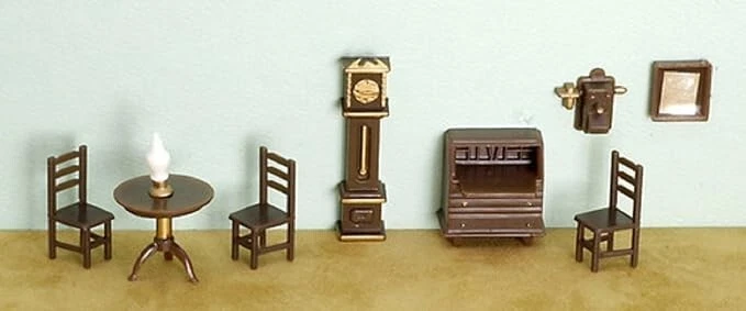 Dollhouse Miniature 1/4" Scale 9 Pc Living Room SET #G1452. - Image 1 of 1