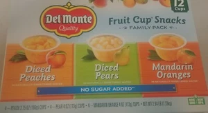 Del Monte No Sugar Added Variety Fruit Cups (Peaches, Pears, Mandarin Oranges), - Picture 1 of 5