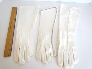 3 Pair Ladies Formal Embellished Gloves Size 7 - Picture 1 of 7