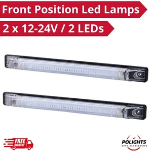 Licht Seitenblinker Panel 2x vorne weiß Umriss LED Marker Lampen 12/24V E-Mark - Bild 1 von 9