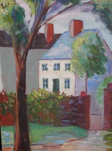 Rockport Massachusetts dipinto olio originale casa estiva impressionista Cezanne  - Foto 1 di 6