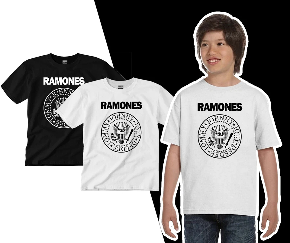 Camiseta The Ramones Años 80 B&W Banda Punk Rock Camiseta Juvenil Camiseta Nueva Foto 1 de 2