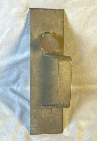 Antique Bronze Handle w/ Thumb Latch, Angled for Right Side Door, 9"H x 2 3/8"W Cover